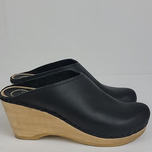No. 6 Black New School Wedge Clog -Women's - Picture 3 of 13